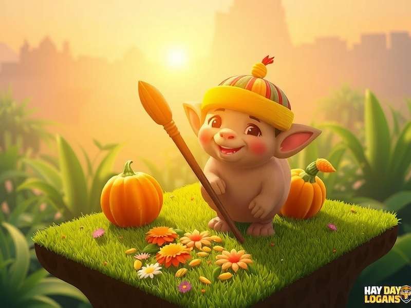 Hay Day गेम का स्क्रीनशॉट जिसमें हरा-भरा फार्म और जानवर दिख रहे हैं