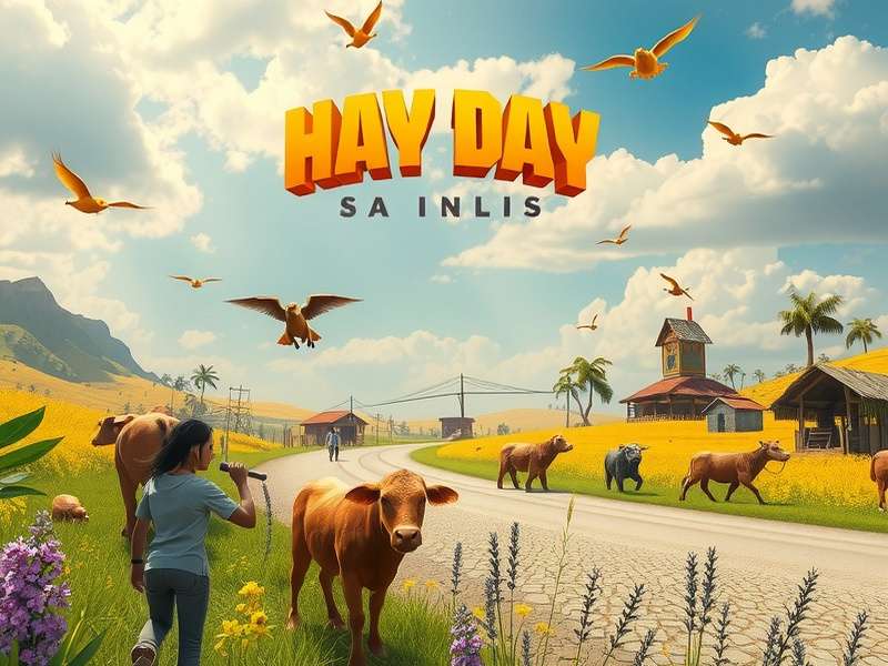 Hay Day Farm Landscape with crops and animals