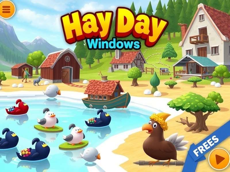 Hay Day gameplay on Windows PC showing farm management