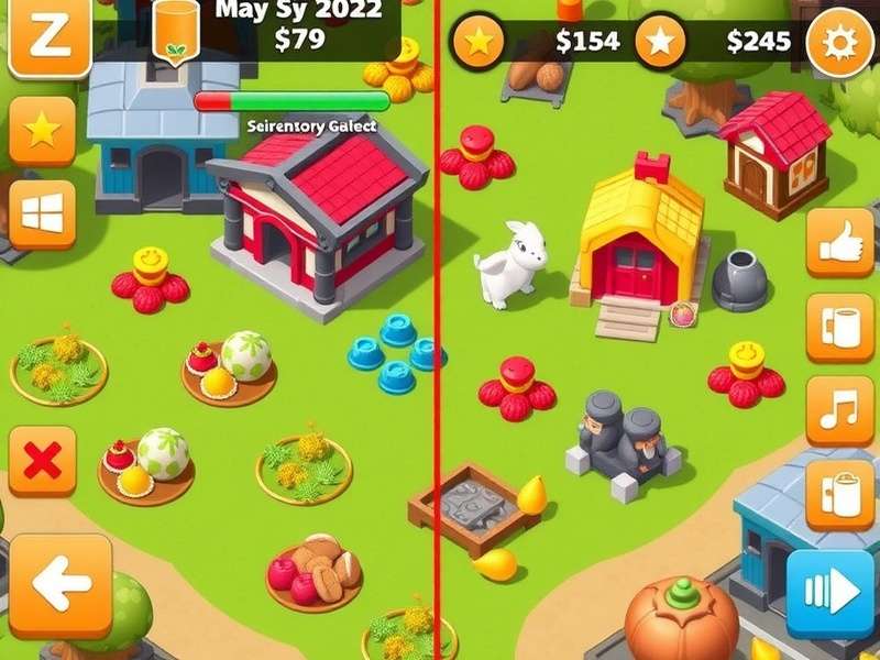 Hay Day Online farming scene with crops, animals, and trucks