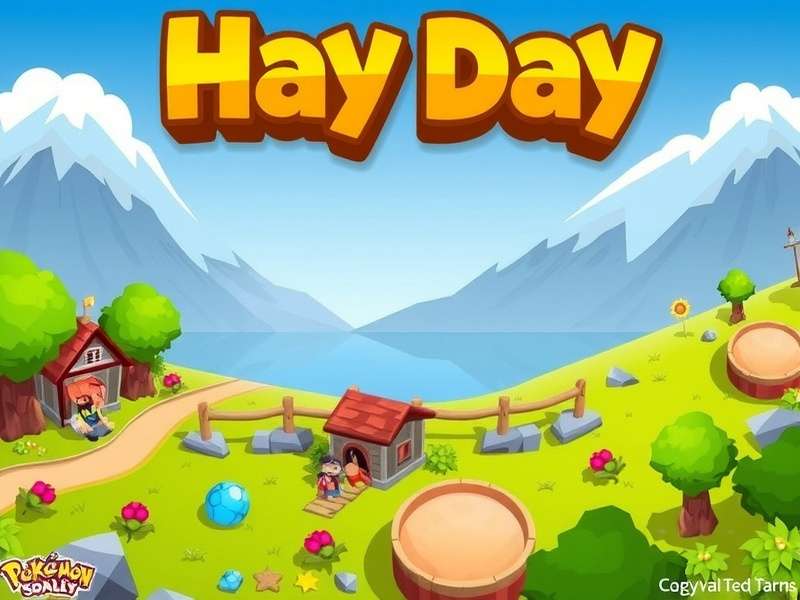 Scenic view of a peaceful farm with crops and a barn, representing Hay Day PC gameplay