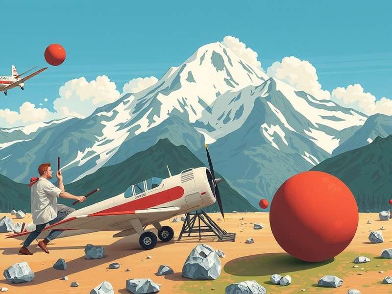 Modern farming landscape with tractor and fields