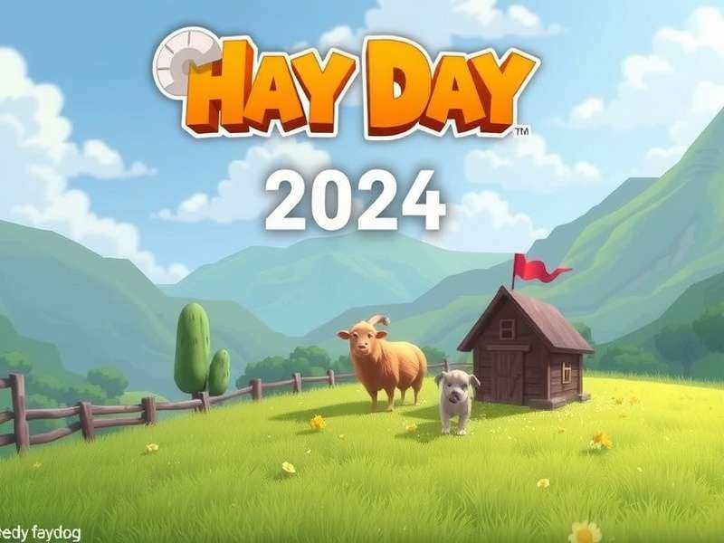 Serene farming landscape with tractor and fields, representing Hay Day gameplay