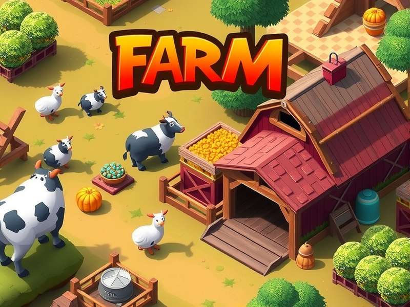 Hay Day farming gameplay showing crops and animals