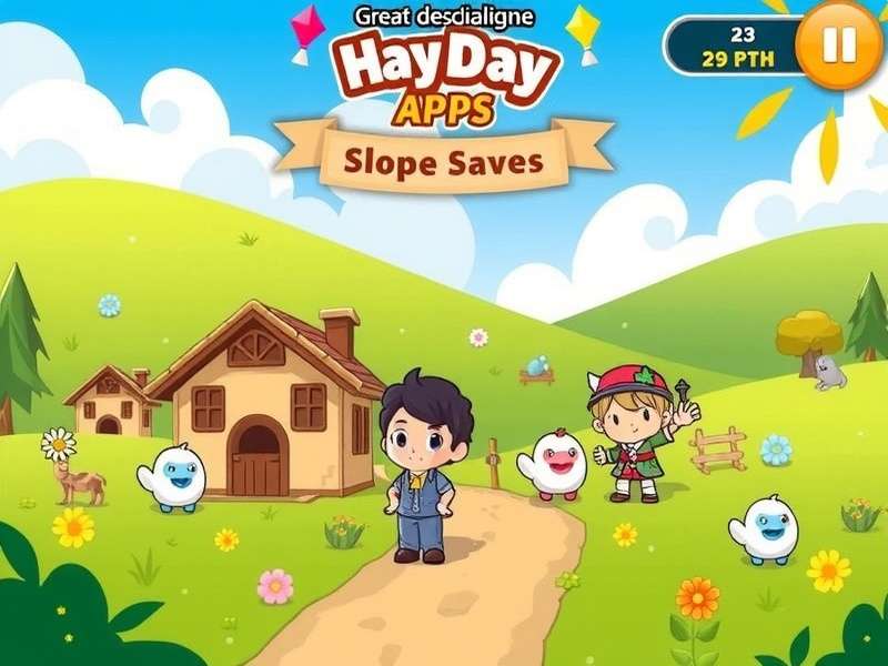 A vibrant and successful Hay Day farm with crops, animals, and buildings