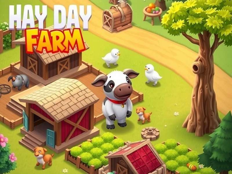 A smartphone displaying a bright, colorful Hay Day game interface during a special event.