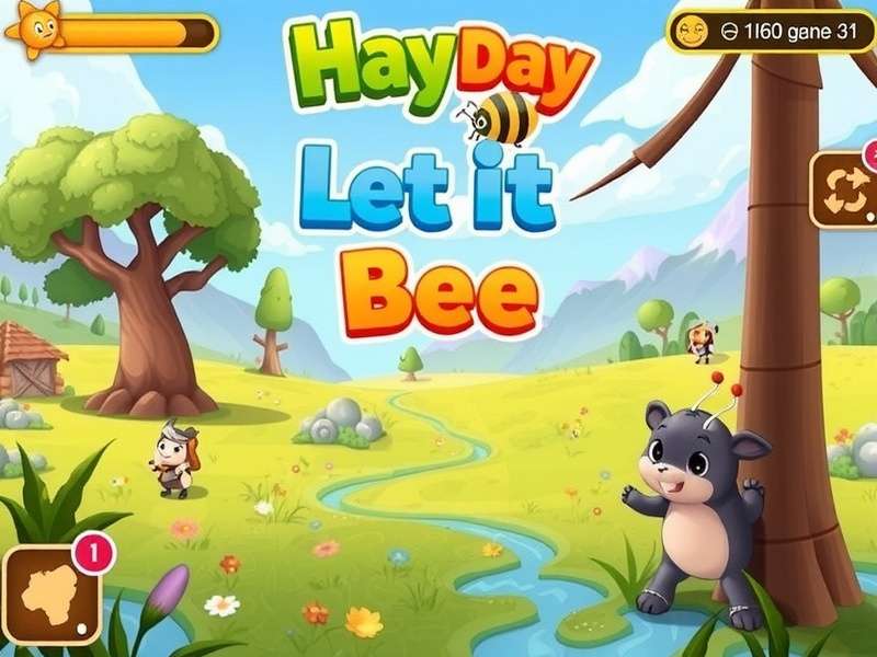 Hay Day Let It Bee beekeeping event scene with honeycombs, bees and farm backdrop