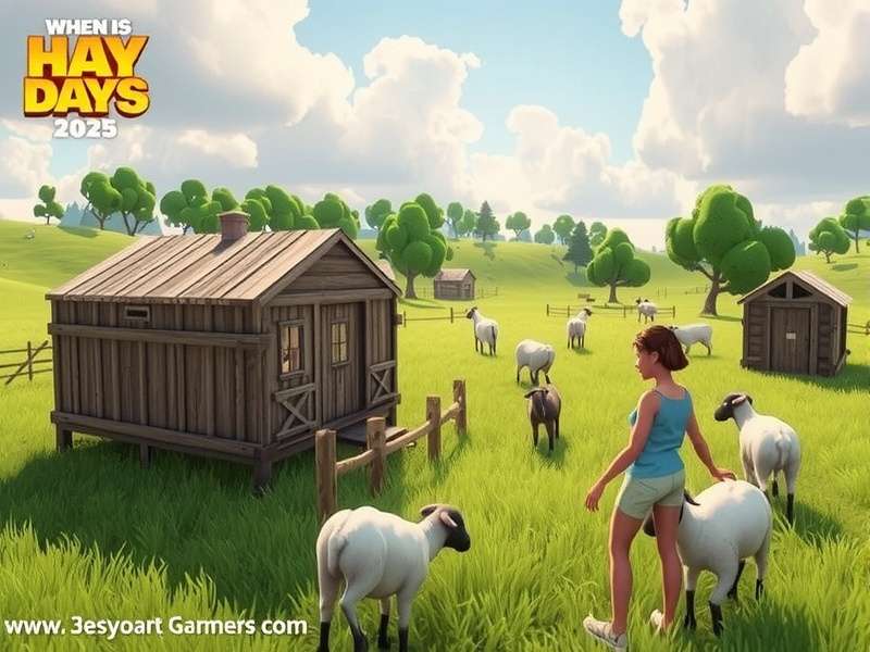 Hay Day farm with autumn harvest decorations and festive windmill