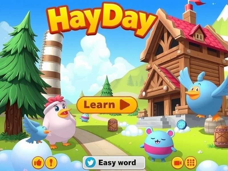 Hay Day farm scene with crops, animals and a tractor in the Indian countryside