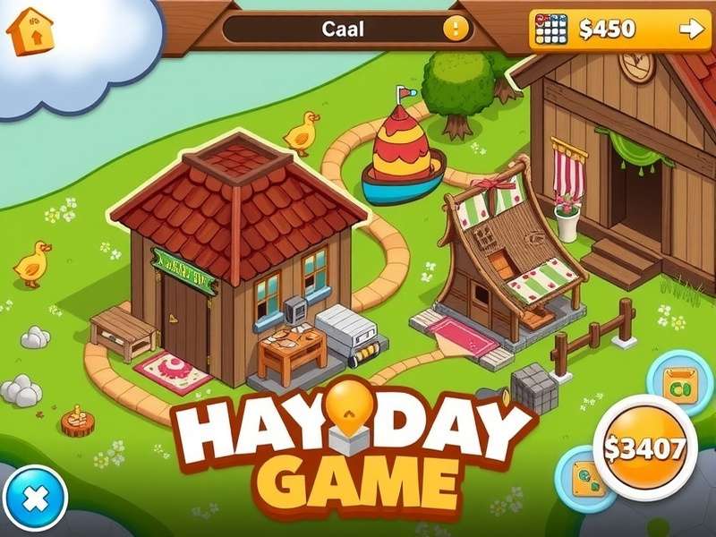 Hay Day Game Online – A vibrant farm with crops, animals, and trading stalls