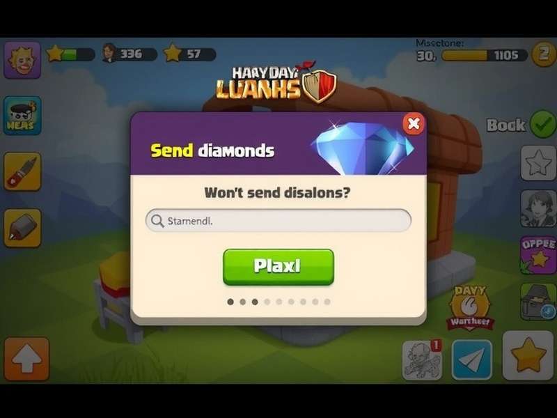 Hay Day farm screenshot showing pending diamond rewards for an Indian player